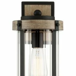 Cheapest ✔️ John Timberland Rustic Outdoor Wall Light Fixture Black Metal Gray Wood Finish 13 3/4" Clear Glass Exterior House Porch Patio Deck Garage 👍 -Outdoor Lighting Store unnamed file 3928