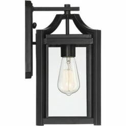 Coupon 😀 Franklin Iron Works Rustic Farmhouse Outdoor Wall Light Fixture Black 12 1/2" Clear Beveled Glass Exterior House Porch Patio Deck 😍 -Outdoor Lighting Store unnamed file 3937