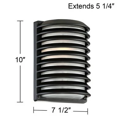 Discount 🥰 John Timberland Modern Industrial Outdoor Wall Lights Fixtures Set of 2 Black 10" Frosted Glass Exterior House Porch Patio Outside ❤️ 8 Discount 🥰 John Timberland Modern Industrial Outdoor Wall Lights Fixtures Set of 2 Black 10" Frosted Glass Exterior House Porch Patio Outside ❤️ - Image 6