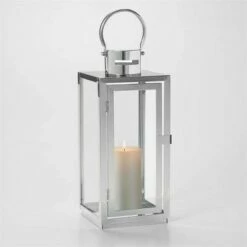 Hot Sale 🛒 15" Daphne Stainless Steel Metal Outdoor Lantern with Door - Smart Living 💯
