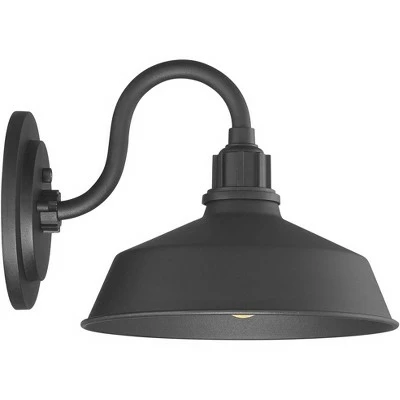 Cheapest 🎉 Franklin Iron Works Modern Industrial Outdoor Barn Lights Fixtures Set of 2 Black Dusk to Dawn 10 1/2" Exterior House Porch Patio 🔔 6 Cheapest 🎉 Franklin Iron Works Modern Industrial Outdoor Barn Lights Fixtures Set of 2 Black Dusk to Dawn 10 1/2" Exterior House Porch Patio 🔔 - Image 4