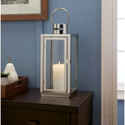 Hot Sale 🛒 15" Daphne Stainless Steel Metal Outdoor Lantern with Door - Smart Living 💯 4 Hot Sale 🛒 15" Daphne Stainless Steel Metal Outdoor Lantern with Door - Smart Living 💯 - Image 2