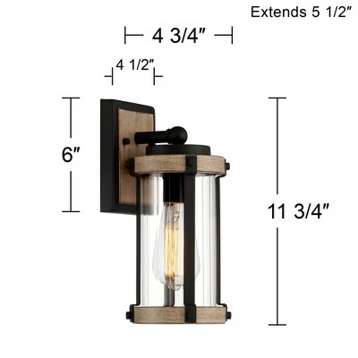 Buy ๐ John Timberland Rustic Outdoor Wall Light Fixture Black Metal Gray Wood Finish 11 3/4" Clear Glass Exterior House Porch Patio Deck Garage ๐ 7 Buy ๐ John Timberland Rustic Outdoor Wall Light Fixture Black Metal Gray Wood Finish 11 3/4" Clear Glass Exterior House Porch Patio Deck Garage ๐ - Image 6