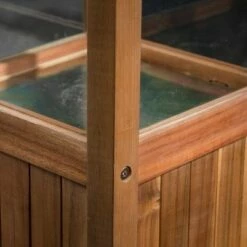 Promo 🥰 47" Claudine Standing Acacia Wood Candle Outdoor Lantern Teak - Christopher Knight Home 🧨 -Outdoor Lighting Store unnamed file 400