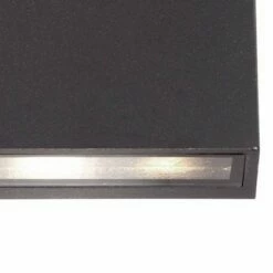 Outlet ๐ Possini Euro Design Modern Outdoor Wall Lights Set of 2 Black Metal LED Downlight 5 1/2" Tempered Glass Exterior House Porch Patio ๐