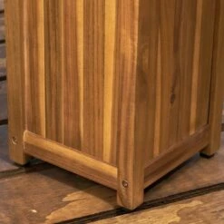 Promo 🥰 47" Claudine Standing Acacia Wood Candle Outdoor Lantern Teak - Christopher Knight Home 🧨 -Outdoor Lighting Store unnamed file 402