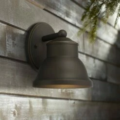 Best deal ๐ Franklin Iron Works Farmhouse Industrial Outdoor Wall Light Fixture Oil-Rubbed Bronze 9 1/4" Exterior House Porch Patio Outside โญ