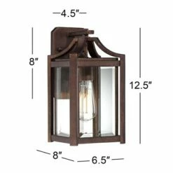 Outlet 💯 Franklin Iron Works Rustic Farmhouse Outdoor Wall Light Fixture Bronze 12 1/2" Clear Beveled Glass Panel for Exterior House Porch ⌛ -Outdoor Lighting Store unnamed file 4039