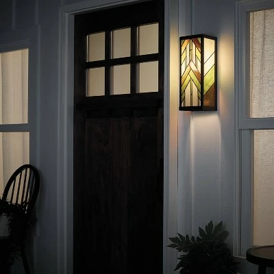 Discount ⌛ 16.25" Stained Glass 1-Light Rectangular Mission Style Outdoor Light Wall Sconce - River of Goods 👏 5 Discount ⌛ 16.25" Stained Glass 1-Light Rectangular Mission Style Outdoor Light Wall Sconce - River of Goods 👏 - Image 3