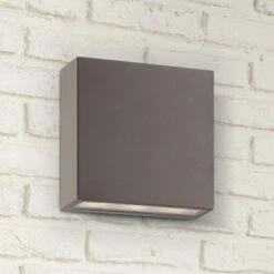 Budget ⌛ Possini Euro Design Modern Outdoor Wall Light Fixture LED Bronze 5 1/2" Tempered Glass Lens Up Down for Exterior House Porch Patio 🤩