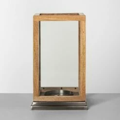 Best Pirce ❤️ Hearth & Hand With Magnolia Wood & Glass Lantern - Hearth & Hand™ with Magnolia 👏 -Outdoor Lighting Store unnamed file 407