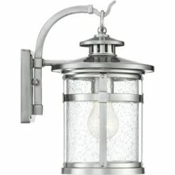 Buy ✔️ Franklin Iron Works Modern Outdoor Wall Light Fixture Chrome Lantern 14 1/2" Clear Seedy Glass for Exterior House Porch Patio ⌛ -Outdoor Lighting Store unnamed file 4071