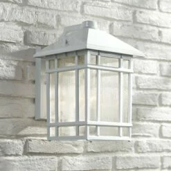 Outlet ๐ Kathy Ireland Sierra Craftsman 15" High White Outdoor Wall Light โจ