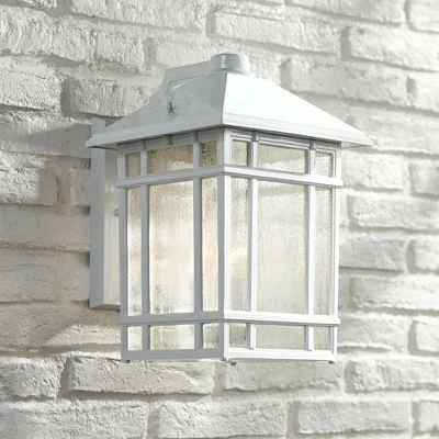 Outlet 👏 Kathy Ireland Sierra Craftsman 15" High White Outdoor Wall Light ✨ 3 Outlet 👏 Kathy Ireland Sierra Craftsman 15" High White Outdoor Wall Light ✨