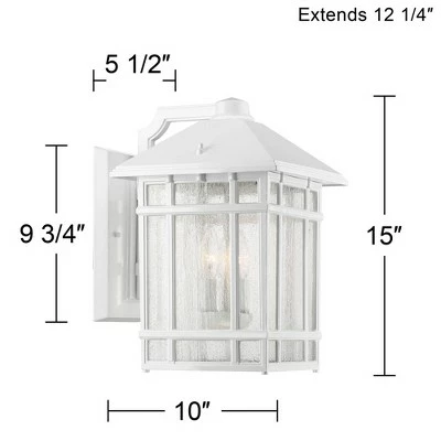 Outlet 👏 Kathy Ireland Sierra Craftsman 15" High White Outdoor Wall Light ✨ 8 Outlet 👏 Kathy Ireland Sierra Craftsman 15" High White Outdoor Wall Light ✨ - Image 6