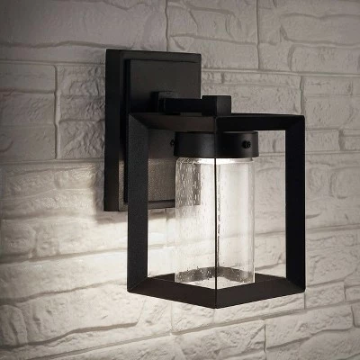 Best Sale 🥰 JONATHAN Y 6.75" LED Glass/Metal Outdoor Cube Bubble Sconce Black - Jonathan Y 🎉 3 Best Sale 🥰 JONATHAN Y 6.75" LED Glass/Metal Outdoor Cube Bubble Sconce Black - Jonathan Y 🎉 - Image 2