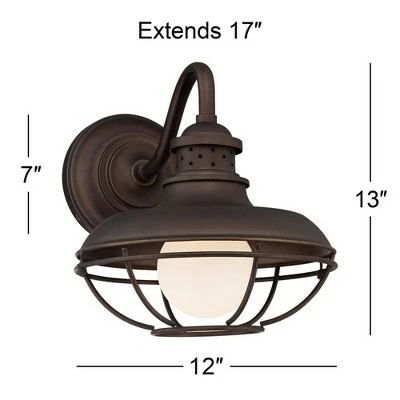 Top 10 🎉 Franklin Iron Works Farmhouse Outdoor Barn Light Fixture Oiled Bronze Open Cage 13" White Glass Orb Diffuser for Exterior House 🔥 6 Top 10 🎉 Franklin Iron Works Farmhouse Outdoor Barn Light Fixture Oiled Bronze Open Cage 13" White Glass Orb Diffuser for Exterior House 🔥 - Image 5