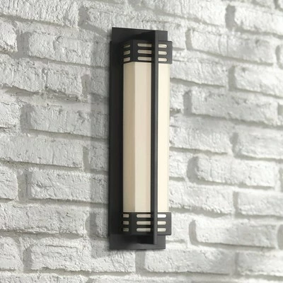 Promo 🌟 Possini Euro Design Modern Outdoor Wall Sconce Fixture LED Bronze 16" White Frosted Glass for Exterior House Porch Patio Deck ⌛ 3 Promo 🌟 Possini Euro Design Modern Outdoor Wall Sconce Fixture LED Bronze 16" White Frosted Glass for Exterior House Porch Patio Deck ⌛