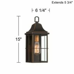 Budget ⭐ John Timberland Rustic Outdoor Wall Light Fixture Black Gold 4-Light 15" Clear Glass for Exterior House Porch Patio Outside Deck 🌟 -Outdoor Lighting Store unnamed file 4119