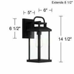 Flash Sale 🧨 John Timberland Modern Industrial Outdoor Wall Light Fixture Matte Black Lantern 14 1/2" Clear Glass Exterior House Porch Patio 👍 -Outdoor Lighting Store unnamed file 4144