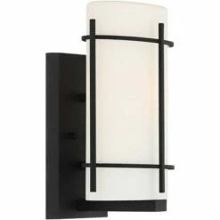 Budget 🌟 John Timberland Modern Outdoor Wall Light Fixture Black 12 3/4" White Oval Glass Exterior House Porch Patio Outside Deck Garage 🌟 -Outdoor Lighting Store unnamed file 4172