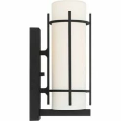 Budget 🌟 John Timberland Modern Outdoor Wall Light Fixture Black 12 3/4" White Oval Glass Exterior House Porch Patio Outside Deck Garage 🌟 -Outdoor Lighting Store unnamed file 4173