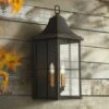 New 😍 John Timberland Rustic Outdoor Wall Light Fixture Black Gold 4-Light 24 3/4" Clear Glass for Exterior House Porch Patio Outside 🥰 -Outdoor Lighting Store unnamed file 4175