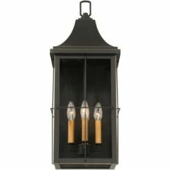 New 😍 John Timberland Rustic Outdoor Wall Light Fixture Black Gold 4-Light 24 3/4" Clear Glass for Exterior House Porch Patio Outside 🥰 -Outdoor Lighting Store unnamed file 4178