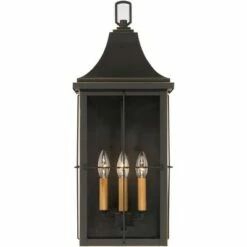 New 😍 John Timberland Rustic Outdoor Wall Light Fixture Black Gold 4-Light 24 3/4" Clear Glass for Exterior House Porch Patio Outside 🥰 -Outdoor Lighting Store unnamed file 4179