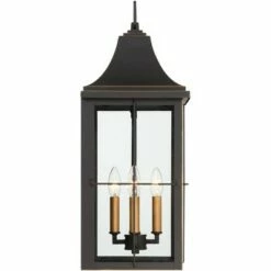 New 😍 John Timberland Rustic Outdoor Wall Light Fixture Black Gold 4-Light 24 3/4" Clear Glass for Exterior House Porch Patio Outside 🥰 -Outdoor Lighting Store unnamed file 4181