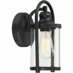 Wholesale 😉 John Timberland Modern Industrial Outdoor Wall Lights Fixtures Set of 2 Black 10 1/4" Clear Glass for Exterior House Porch Patio 🛒 -Outdoor Lighting Store unnamed file 4183