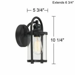 Wholesale 😉 John Timberland Modern Industrial Outdoor Wall Lights Fixtures Set of 2 Black 10 1/4" Clear Glass for Exterior House Porch Patio 🛒 -Outdoor Lighting Store unnamed file 4185