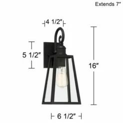 Coupon 🔔 John Timberland Modern Industrial Outdoor Wall Lights Fixtures Set of 2 Crisp Black Cage 16" Exterior House Porch Patio Outside ✔️ -Outdoor Lighting Store unnamed file 4211
