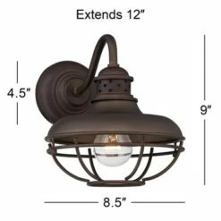 Promo 😍 Franklin Iron Works Rustic Outdoor Wall Light Fixture Farmhouse Bronze 9" Caged for Exterior House Deck 🔥 -Outdoor Lighting Store unnamed file 4218