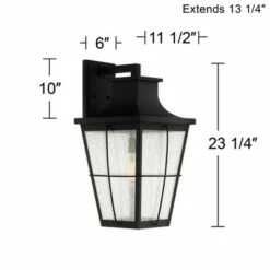 Cheap 😉 John Timberland Modern Industrial Outdoor Wall Light Fixture Black Metal 23 1/4" Clear Seeded Glass for Exterior House Porch Patio 🛒 -Outdoor Lighting Store unnamed file 4233