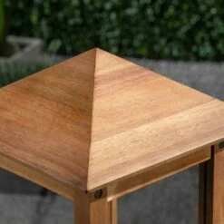 Hot Sale ❤️ 2pk Claudine 47" Standing Acacia Wood Candle Outdoor Lanterns Teak - Christopher Knight Home 🎉 -Outdoor Lighting Store unnamed file 424