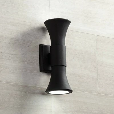 New ✨ Possini Euro Design Modern Outdoor Wall Light Fixture LED Textured Black 2-Light 14" Sanded Glass Up Down for Exterior House Porch 👏 3 New ✨ Possini Euro Design Modern Outdoor Wall Light Fixture LED Textured Black 2-Light 14" Sanded Glass Up Down for Exterior House Porch 👏