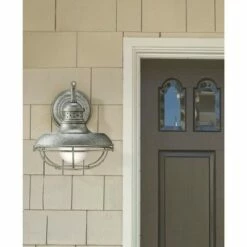 Cheap 😉 Franklin Iron Works Farmhouse Barn Light Fixture Galvanized Steel Open Cage 13" White Glass Diffuser Damp Rated for Porch Patio 🔥 -Outdoor Lighting Store unnamed file 4259