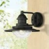 Promo 👍 Franklin Iron Works Industrial Outdoor Wall Light Fixture Matte Black 8 1/2" LED Seedy Glass Damp Rated Exterior House Porch Patio 🛒 -Outdoor Lighting Store unnamed file 4260