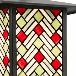 Best Sale 🎁 11.75" 1-Light Tiffany Style Outdoor Wall Lantern Sconce Oil-Rubbed Bronze/Stained Glass - River of Goods 🛒 -Outdoor Lighting Store unnamed file 4272