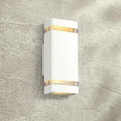 Best Pirce 🔥 Possini Euro Design Modern Outdoor Wall Sconce Fixture White 10 1/2" Clear Glass Up Down for Exterior House Porch Patio Deck ❤️ 3 Best Pirce 🔥 Possini Euro Design Modern Outdoor Wall Sconce Fixture White 10 1/2" Clear Glass Up Down for Exterior House Porch Patio Deck ❤️