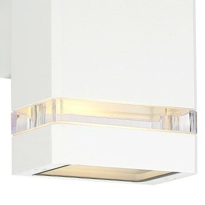 Best Pirce 🔥 Possini Euro Design Modern Outdoor Wall Sconce Fixture White 10 1/2" Clear Glass Up Down for Exterior House Porch Patio Deck ❤️ 4 Best Pirce 🔥 Possini Euro Design Modern Outdoor Wall Sconce Fixture White 10 1/2" Clear Glass Up Down for Exterior House Porch Patio Deck ❤️ - Image 2
