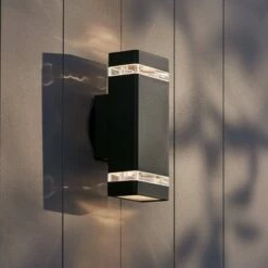 Best Pirce 🔥 Possini Euro Design Modern Outdoor Wall Light Fixture Black 10 1/2" Rectangular Glass Up Down for House Porch Patio 😀 -Outdoor Lighting Store unnamed file 4287