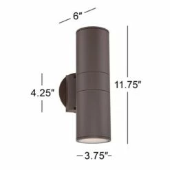 Flash Sale 😀 Possini Euro Design Modern Outdoor Wall Sconce Fixture Bronze 11 3/4" Tempered Glass Lens Up Down for Exterior House Porch Patio ⭐ -Outdoor Lighting Store unnamed file 4293