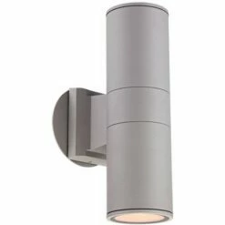 Budget 🥰 Possini Euro Design Modern Outdoor Wall Sconce Fixture Silver 11 3/4" Tempered Glass Lens Up Down for Exterior House Porch Patio 🌟 -Outdoor Lighting Store unnamed file 4303