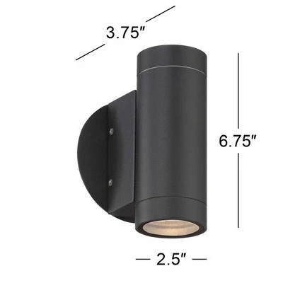 Wholesale 🛒 Possini Euro Design Modern Outdoor Wall Light Fixture Matte Black Cylinder 6 1/2" Tempered Glass Lens Up Down for Exterior House ⌛ 8 Wholesale 🛒 Possini Euro Design Modern Outdoor Wall Light Fixture Matte Black Cylinder 6 1/2" Tempered Glass Lens Up Down for Exterior House ⌛ - Image 6