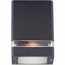 Budget ✨ Possini Euro Design Modern Outdoor Wall Light Fixture Black Rectangular 6 1/4" Tempered Clear Glass Up Down for Exterior Porch 🎁 -Outdoor Lighting Store unnamed file 4324