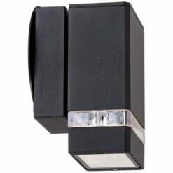 Budget ✨ Possini Euro Design Modern Outdoor Wall Light Fixture Black Rectangular 6 1/4" Tempered Clear Glass Up Down for Exterior Porch 🎁 -Outdoor Lighting Store unnamed file 4326