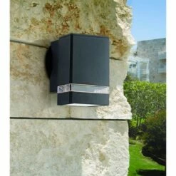 Budget ✨ Possini Euro Design Modern Outdoor Wall Light Fixture Black Rectangular 6 1/4" Tempered Clear Glass Up Down for Exterior Porch 🎁 -Outdoor Lighting Store unnamed file 4327