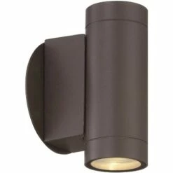 Flash Sale 💯 Possini Euro Design Modern Outdoor Wall Light Fixture Matte Bronze Cylinder 6 1/2" Tempered Glass Lens Up Down for Exterior House ⌛ -Outdoor Lighting Store unnamed file 4331